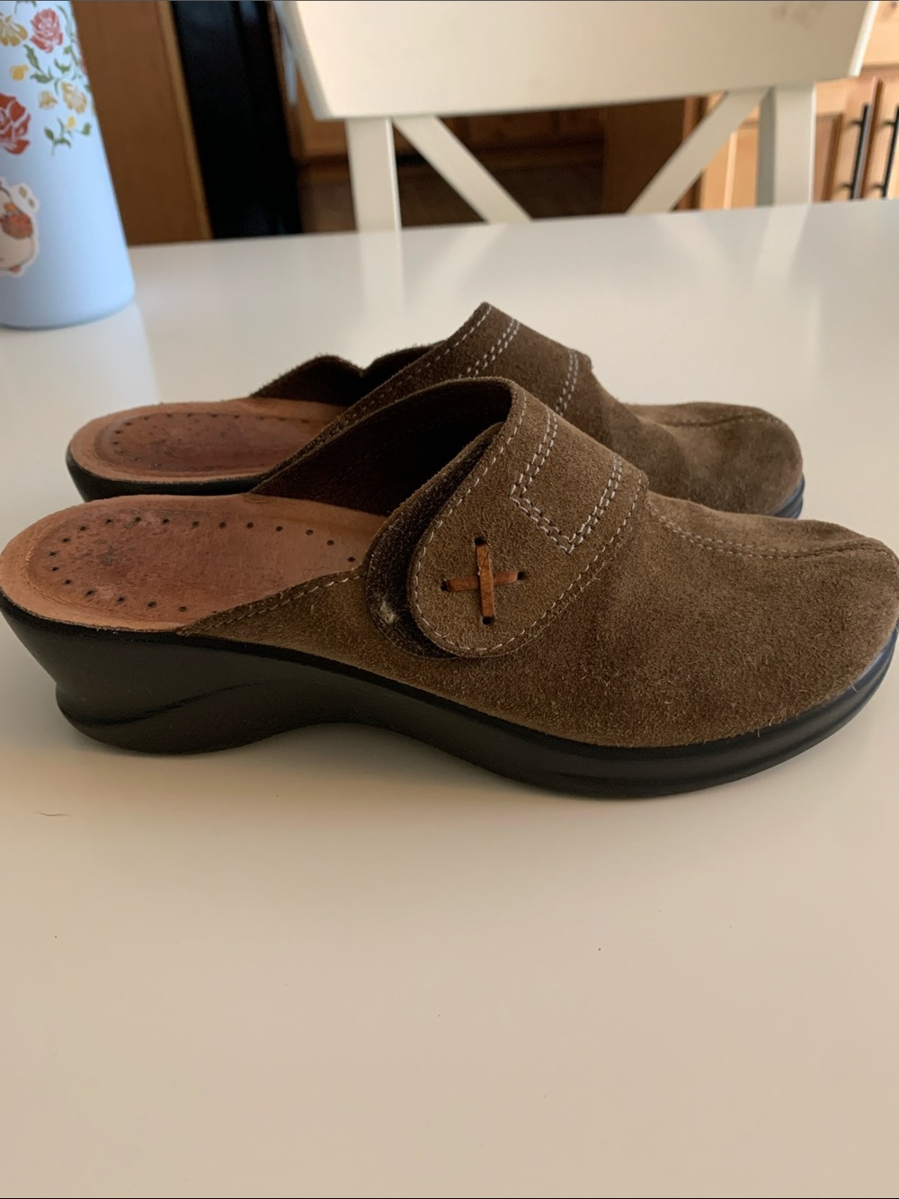 Women’s Brown Suede Slip-On Clogs